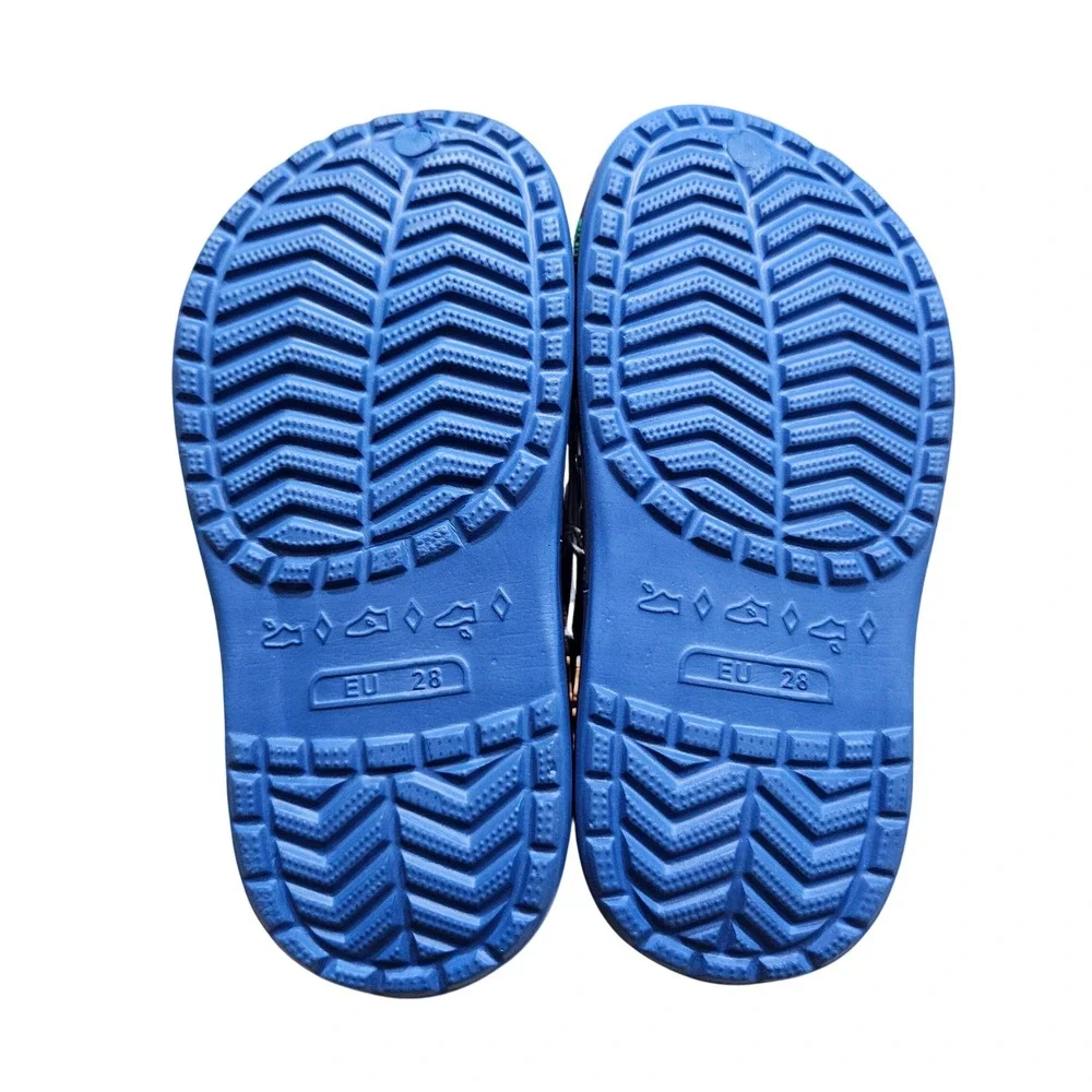 Dinosaur Clogs Kids EU 28 10-11.5K Blue Slip On Foam Water Shoes Jurassic Theme